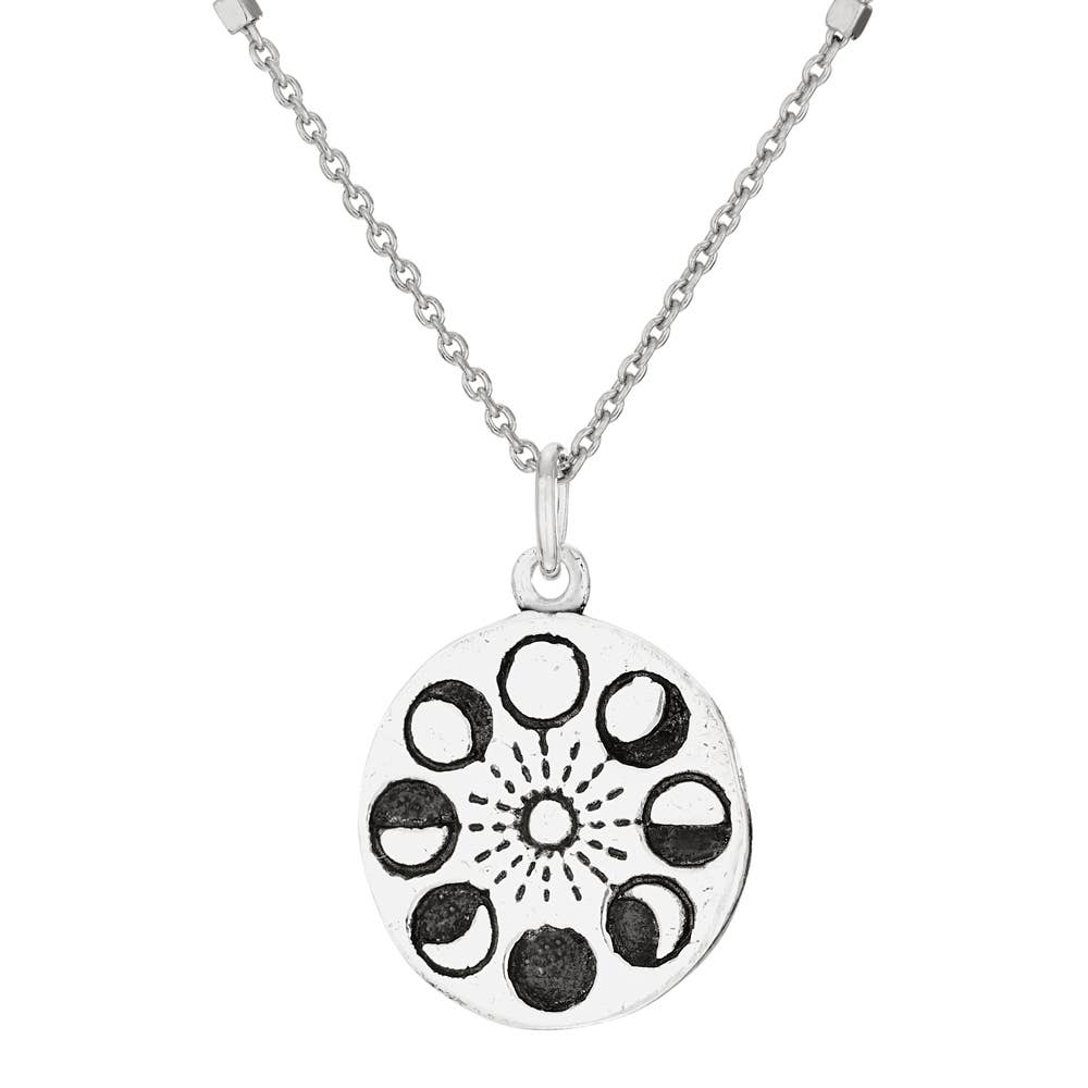 Phases Of The Moon Sterling Silver Pendant