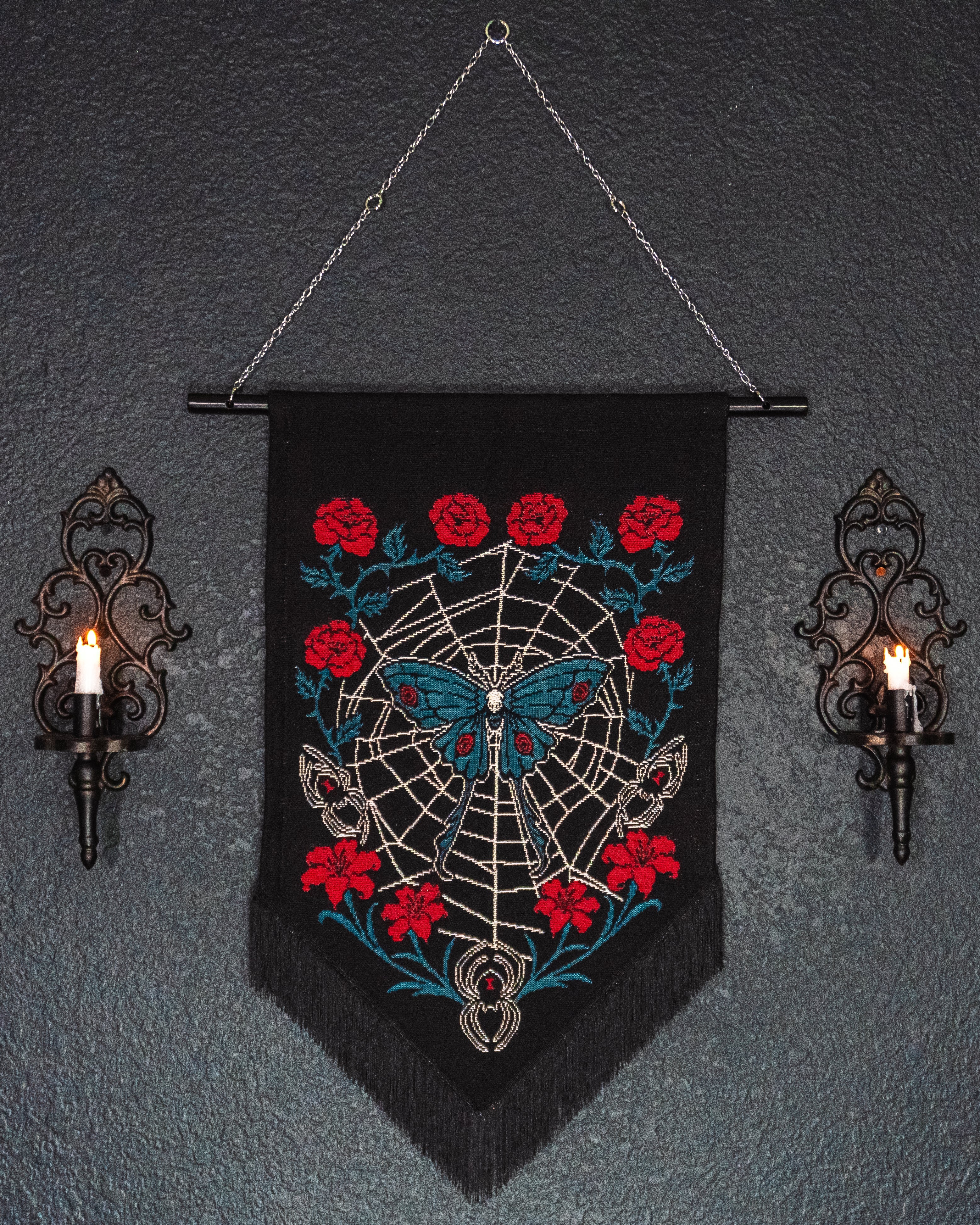 Entangled - Moth Spider Web Wall Hanging