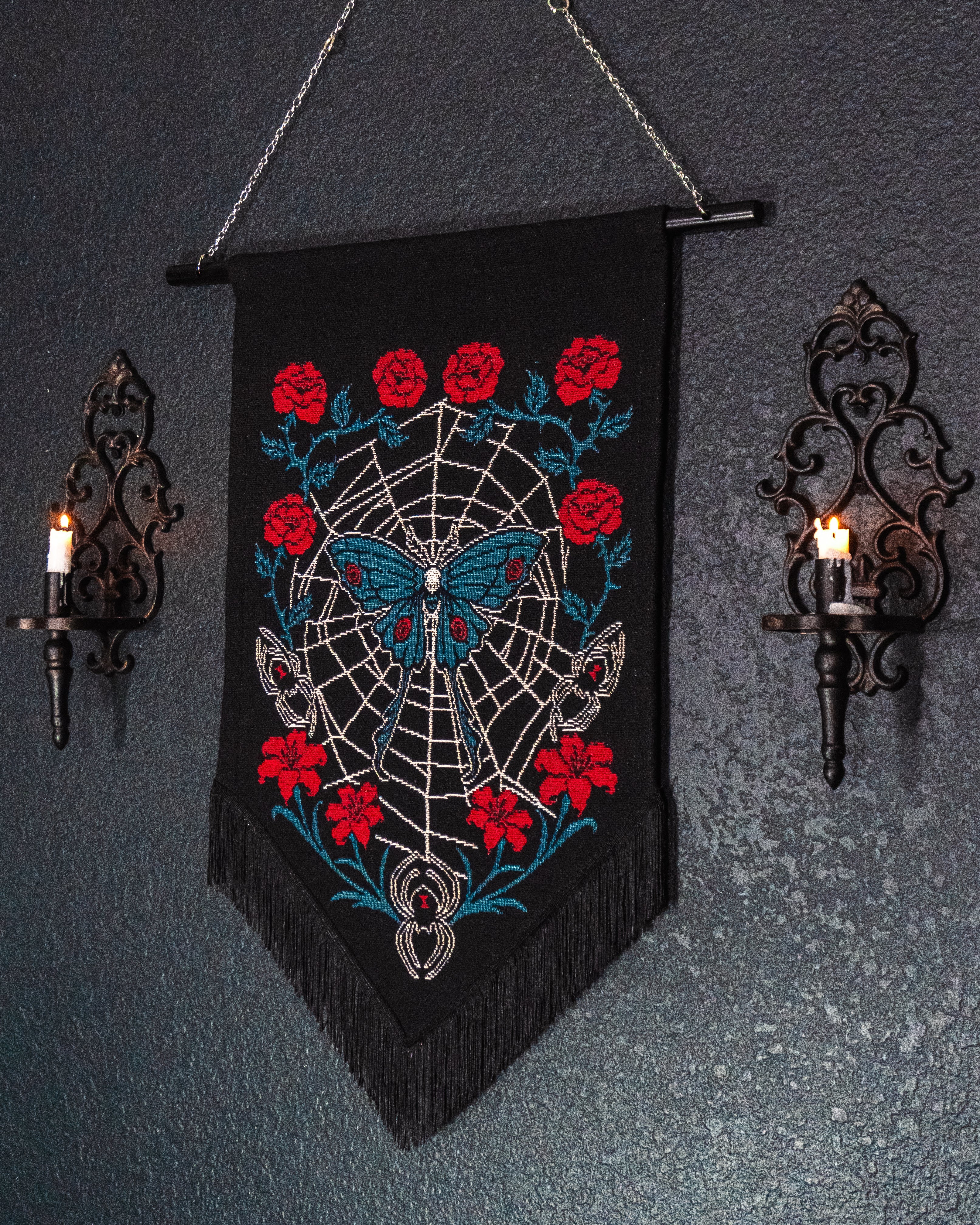 Entangled - Moth Spider Web Wall Hanging