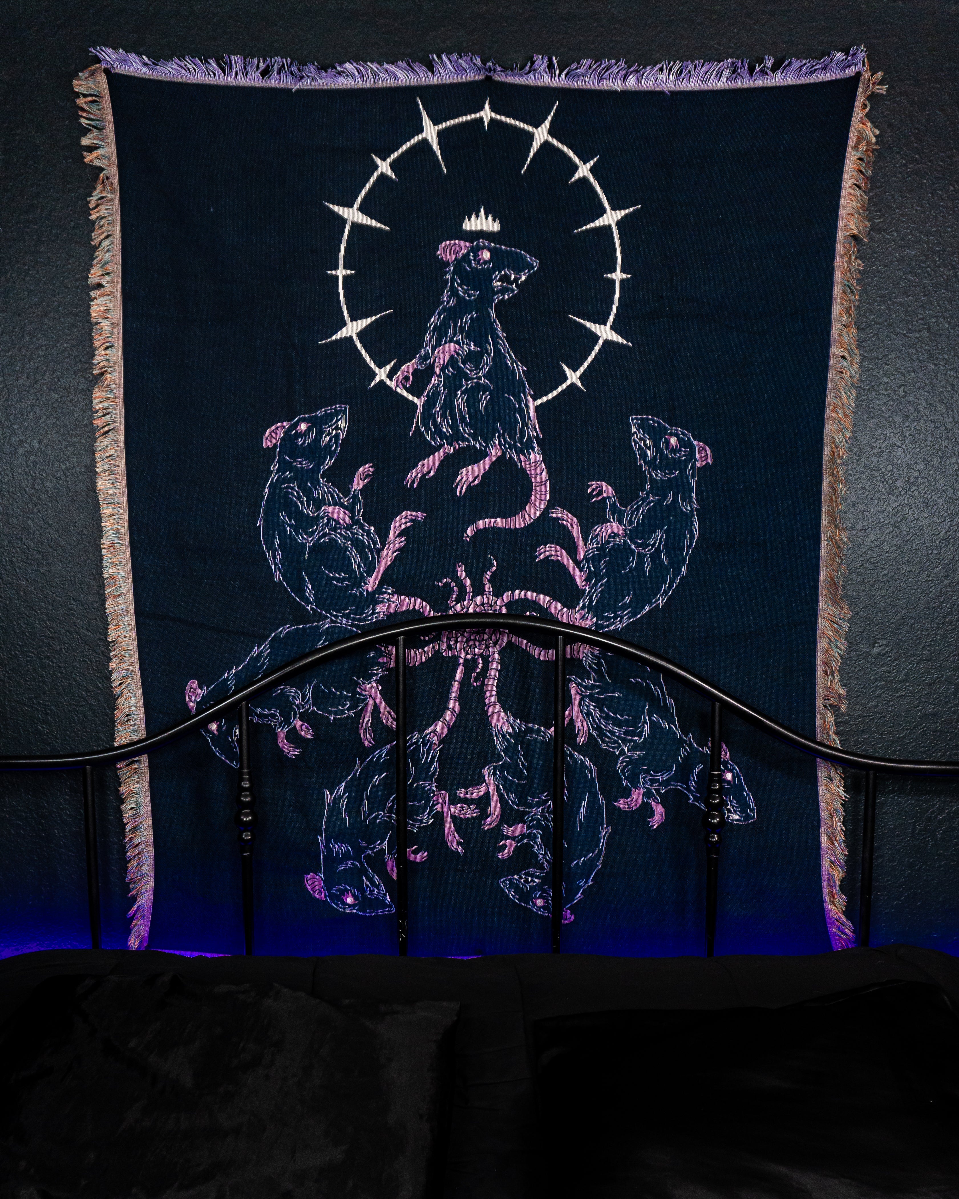 Rat King - Dark Folklore Woven Blanket