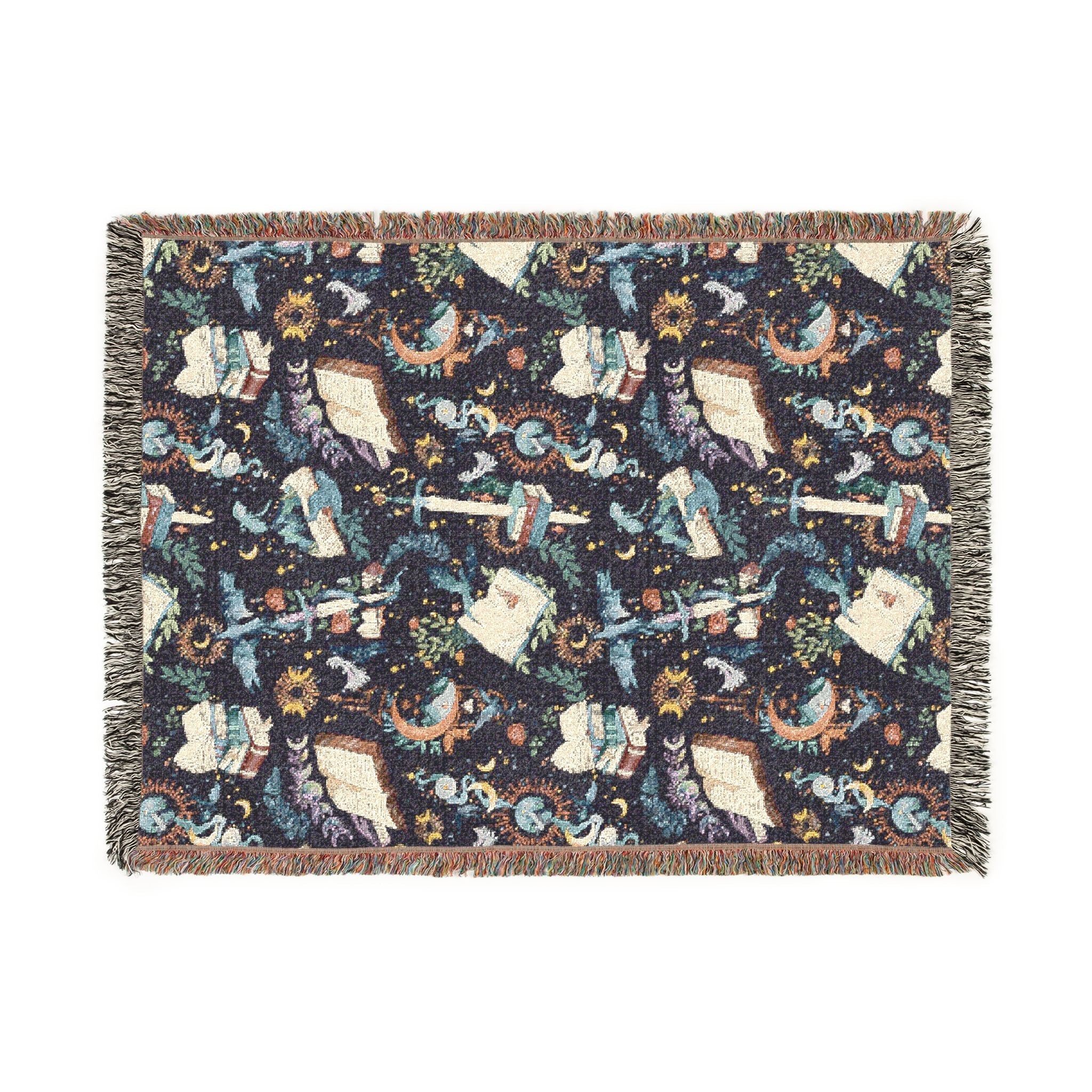 Book Dragon Woven Blanket