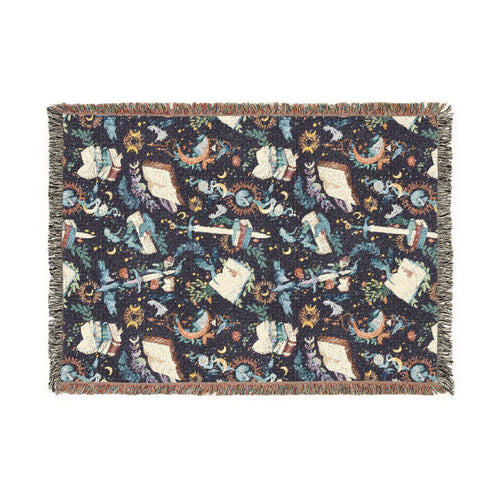 Book Dragon Woven Blanket