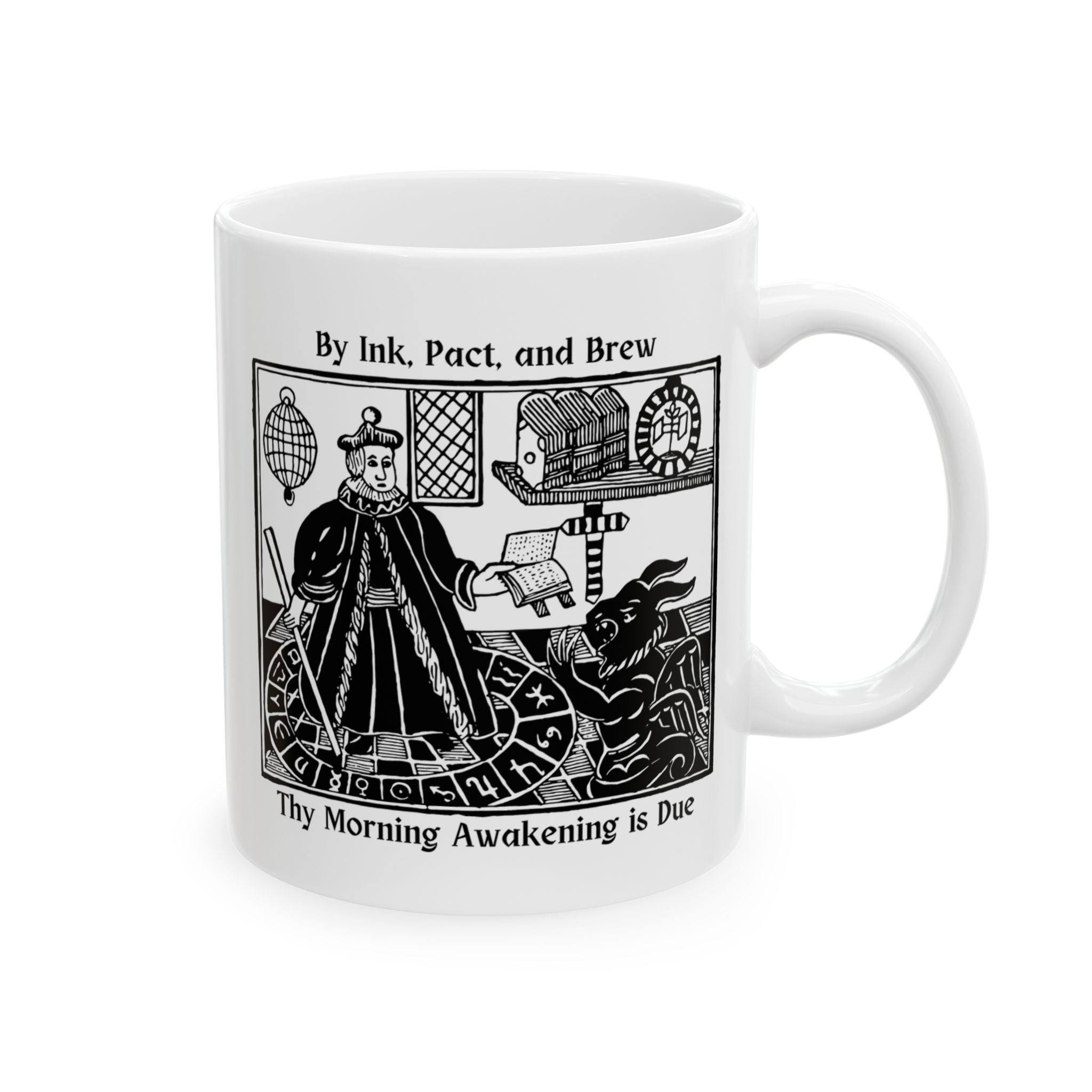 By Ink, Pact, and Brew, Unique Medieval-Style Mug