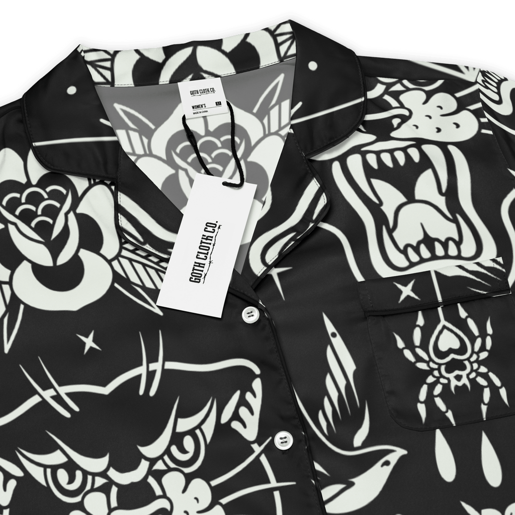 Old School Ink Silky Pajama Top