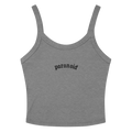Paranoid Embroidered Ribbed Cropped Tank Top