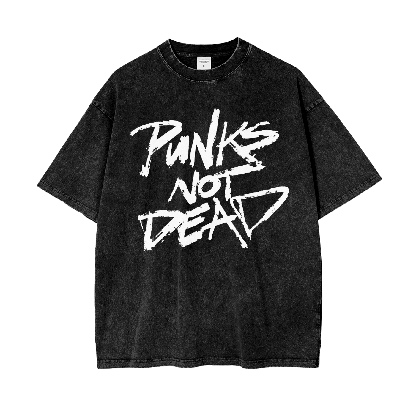 Punks Not Dead Acid Washed Oversized Tee