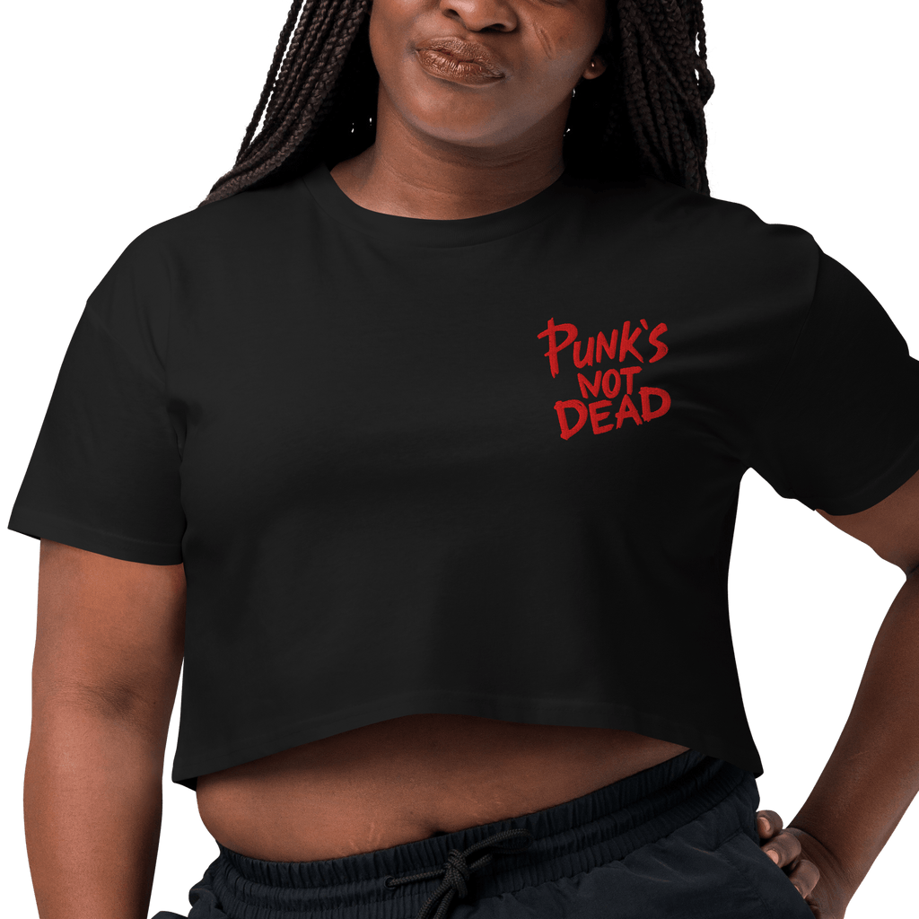 Punk's Not Dead Embroidered Crop Top