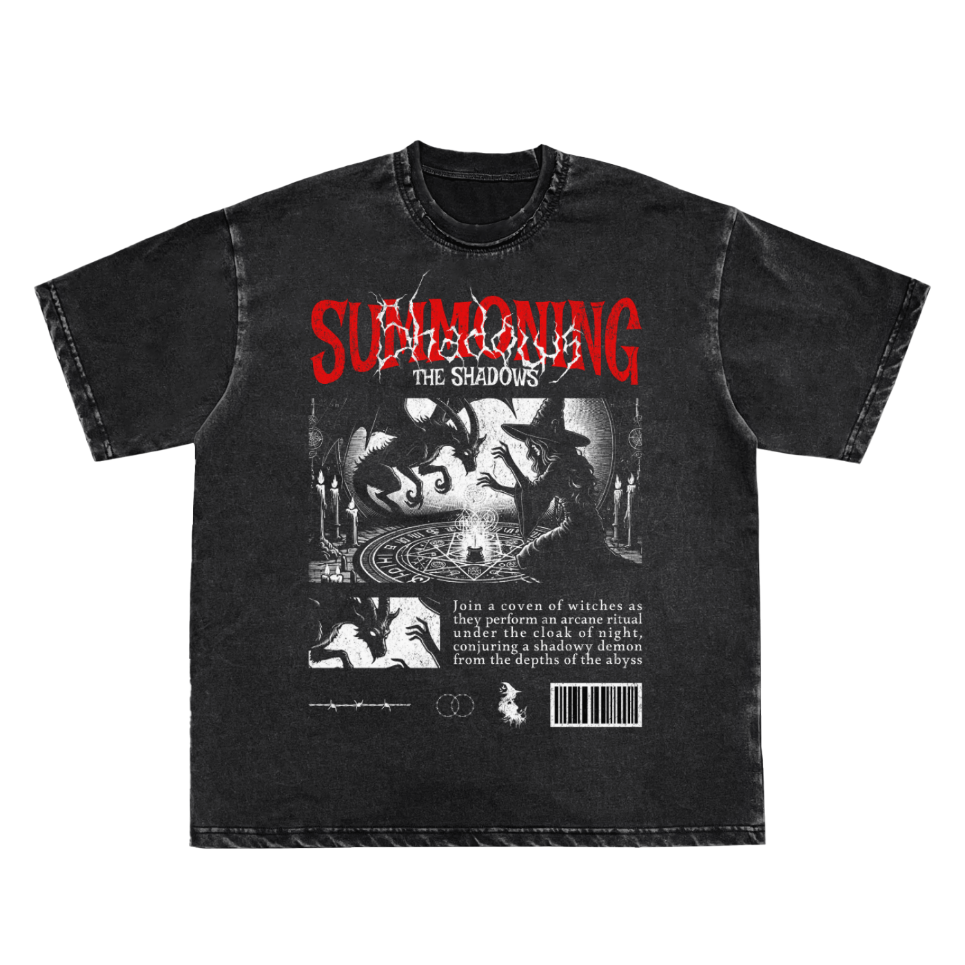 Summoning Shadows Edge Frayed Vintage Washed Tee