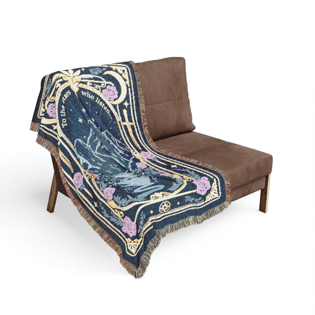 To The Stars Who Listen Woven Blanket