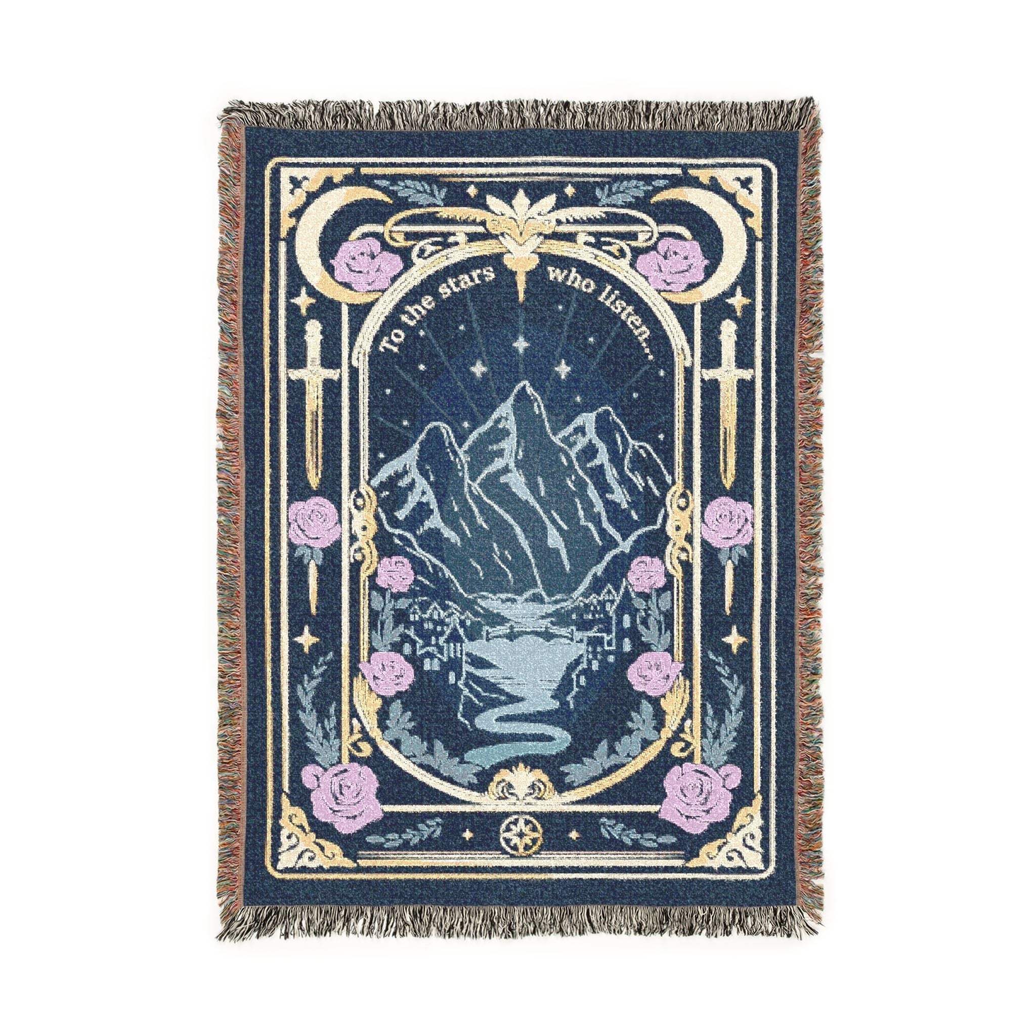 To The Stars Who Listen Woven Blanket